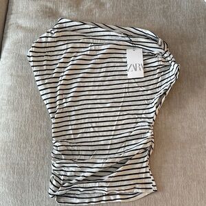 Zara Striped Short Sleeve Top